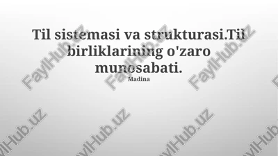 til tizimi va strukturasi — PPTX