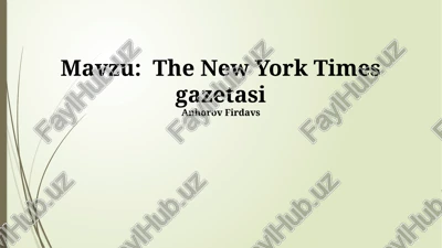the new york times gazetasi — PPTX