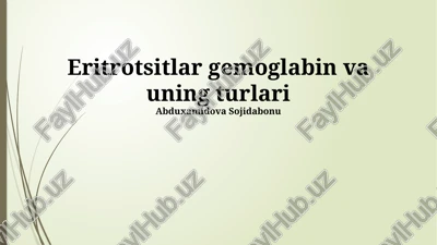 eritrotsitlar gemoglabin va uning turlari — PPTX
