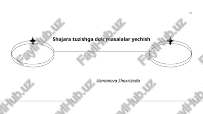 shajara tuzishga doir masalalar yechish — PPTX