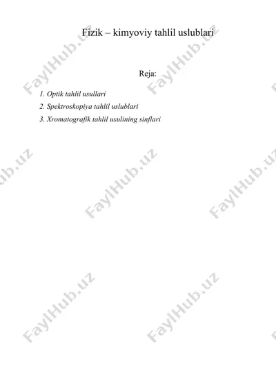 fizik – kimyoviy tahlil uslublari — DOCX