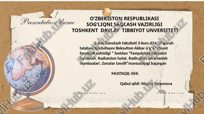 favqulotda vaziyatni baholash. radiatsion holat. radioaktiv zararlanish manbaalari. zonalar tavsifi — PPTX