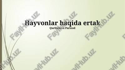 kirish: hayvonot olamiga sayohat — PPTX
