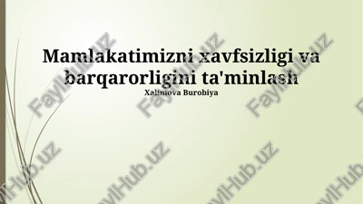 mamlakatimizni xavfsizligi va barqarorligini ta'minlash — PPTX