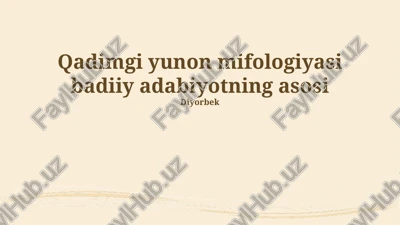 qadimgi yunon mifologiyasi — PPTX