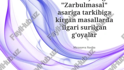 gulxaniyning "zarb ul-masal" — PPTX