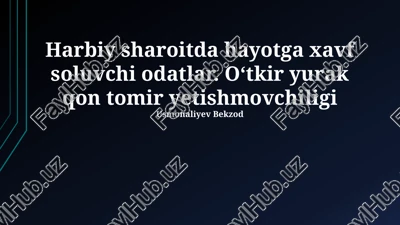 o'tkir yurak-qon tomir yetishmovchiligi — PPTX