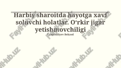 o'tkir jigar yetishmovchiligi — PPTX