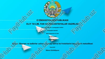 bayram va tadbirlar uchun musiqiy sahna ko'rinishlarini tayyorlash metodikasi — PPTX