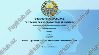 o'quvchilar o'rtasida intelektual shoularni tashkil etish — PPTX
