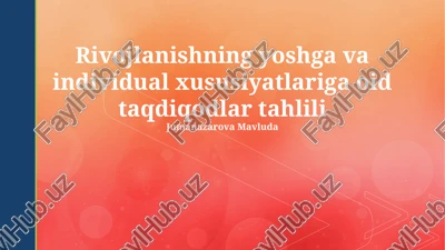 yosh va individual xususiyatlar tahlili — PPTX