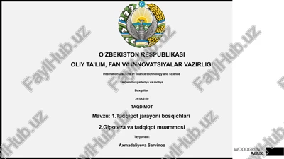tadqiqot jarayoni bosqichlari — PPTX