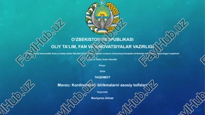 kordinatsion birikmalarni asosiy toifalari — PPTX