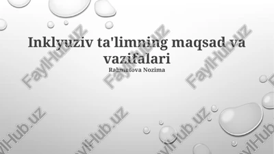 inklyuziv ta'limning maqsad va vazifalari — PPTX
