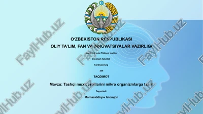 tashqi muxit omillarini mikro organizmlarga tasiri — PPTX