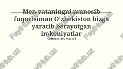 men vatanimning munosib fuqarosiman — PPTX