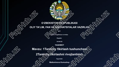tanqidiy fikrlash tushunchasi — PPTX