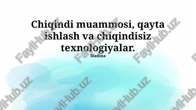 chiqindi muammosi — PPTX