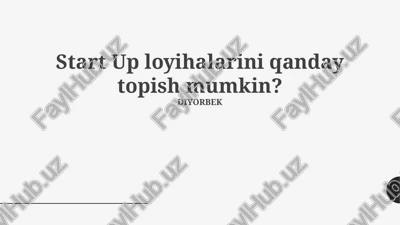 startap loyihalarini topish — PPTX