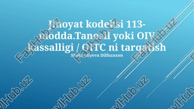 jinoyat kodeksi 113-modda — PPTX