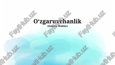 o'zgaruvchanlik — PPTX