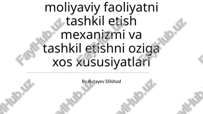 korxonalarda moliyaviy faoliyatni tashkil etish — PPTX