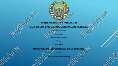 qadimgi yunoniston afsona va rivoyatlari — PPTX