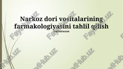 narkoz dori vositalarining farmakologiyasini tahlil qilish — PPTX