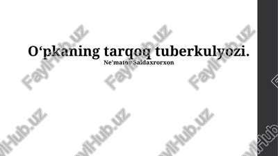 o‘pkaning tarqoq tuberkulyozi — PPTX