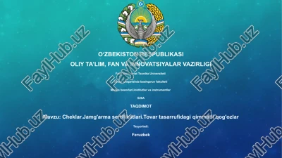 cheklar, investitsiya sertifikatlari, tovar bilan ta'minlangan qimmatli qog'ozlar — PPTX