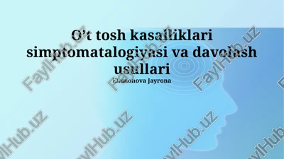 o't tosh kasalliklari simptomatalogiyasi va davolash usullari — PPTX