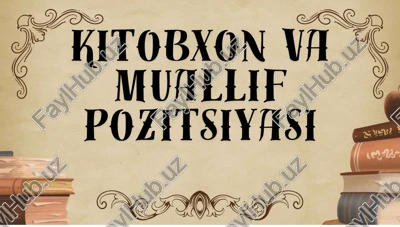 muallif va kitobxon pozitsiyasi — PDF