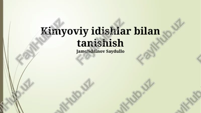 kimyoviy idishlar bilan tanishish — PPTX