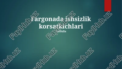 fargonada ishsizlik korsatkichlari — PPTX