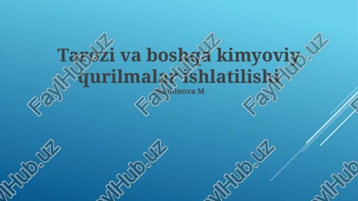 tarozi va boshqa kimyoviy qurilmalar ishlatilishi — PPTX