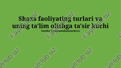 inson faoliyati turlari — PPTX
