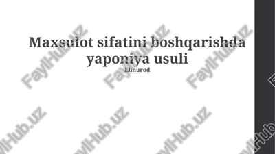 yaponiya usuli — PPTX