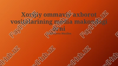 xorijiy ommaviy axborot vositalarining ta'siri — PPTX