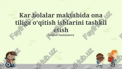 ona tiliga oʻqitish ishlarini tashkil etish — PPTX