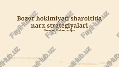 bozor kuchi sharoitida narx strategiyalari — PPTX