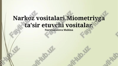 narkoz vositalari — PPTX