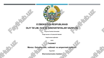 galvanometr, voltmetr va ampermetr tuzilishi — PPTX