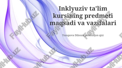 inklyuziv ta'lim kursi — PPTX