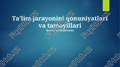 taʼlim jarayonini qonuniyatlari va tamoyillari — PPTX