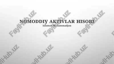 nolikvid aktivlar hisobi — PPTX