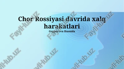 tsar rossiyasi davridagi mashhur harakatlar — PPTX