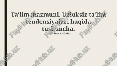 ta'lim mazmuni — PPTX
