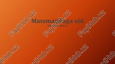 matematikaga oid — PPTX