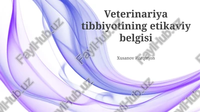 veterinariya tibbiyotining etikaviy belgisi — PPTX