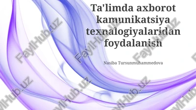 ta'limda axborot kamunikatsiya texnalogiyalaridan foydalanish — PPTX